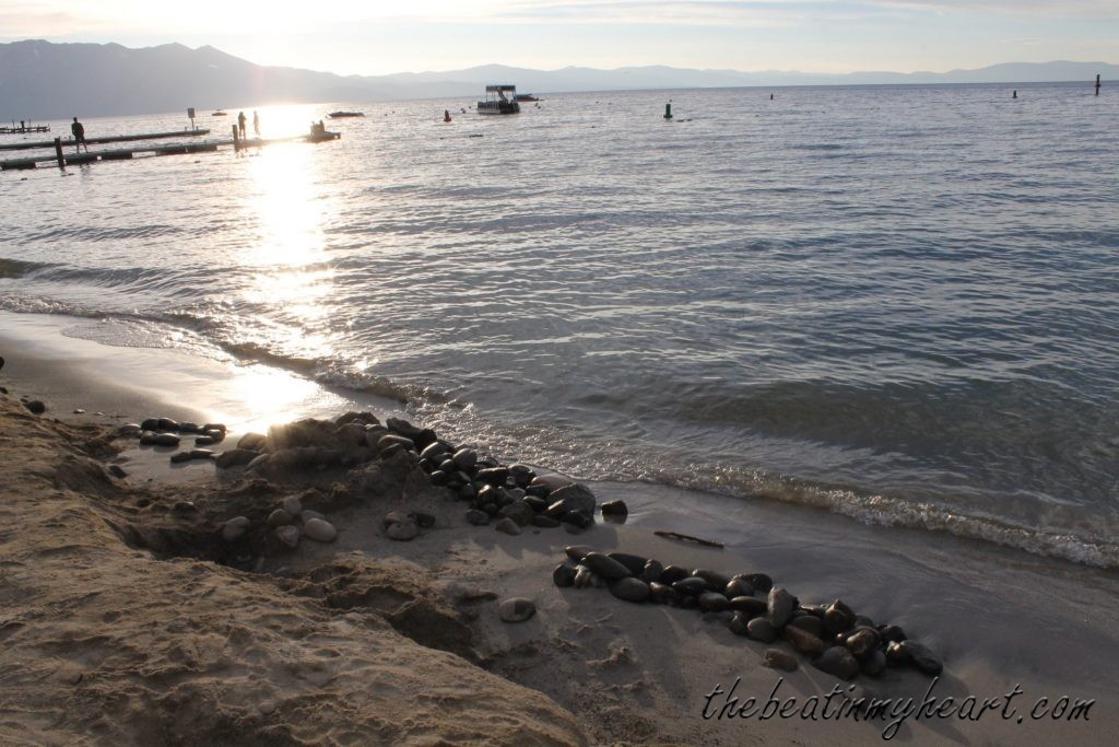 Beach in South Lake Tahoe at sunset